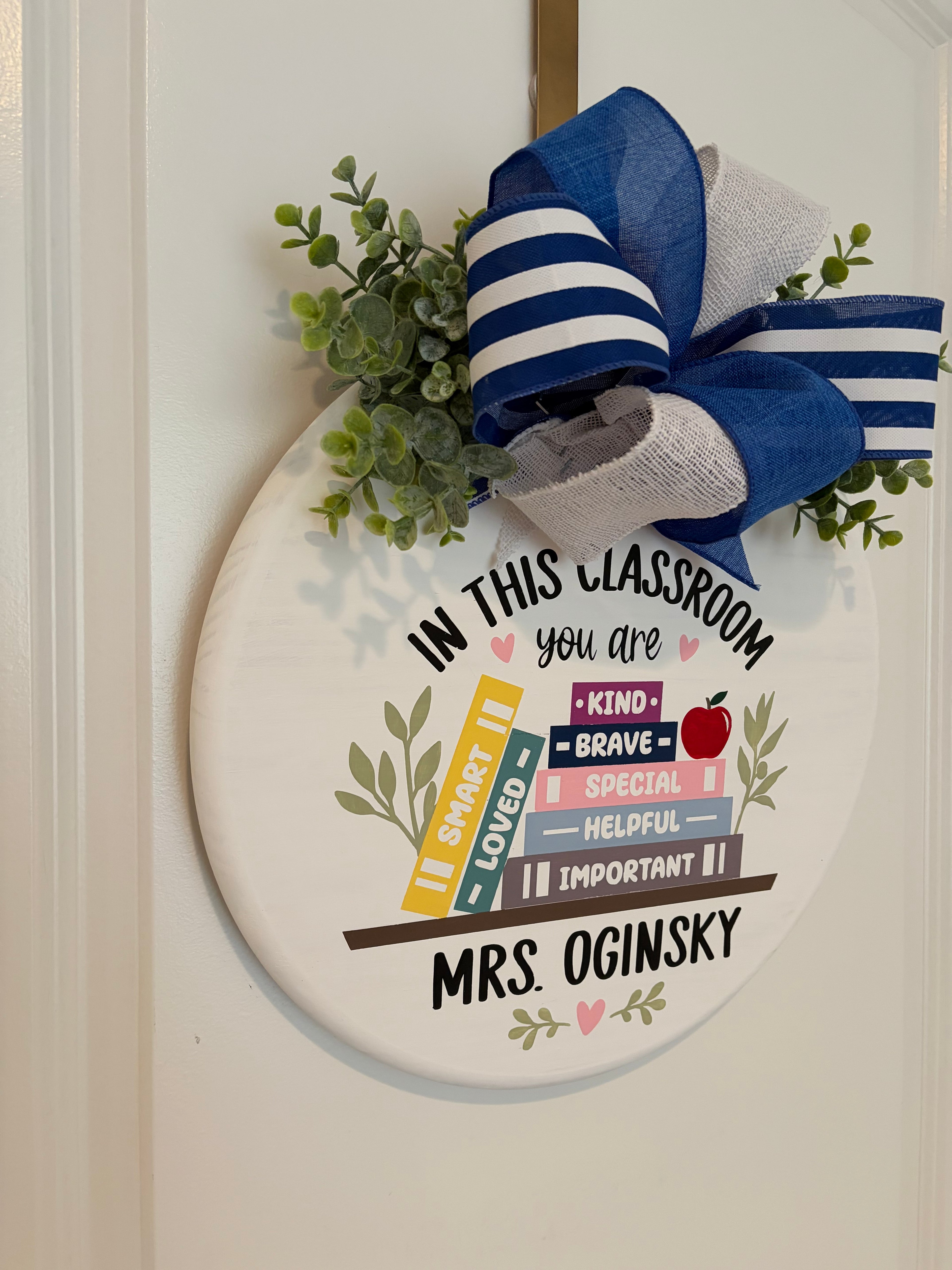 Personalized Teacher Welcome Sign