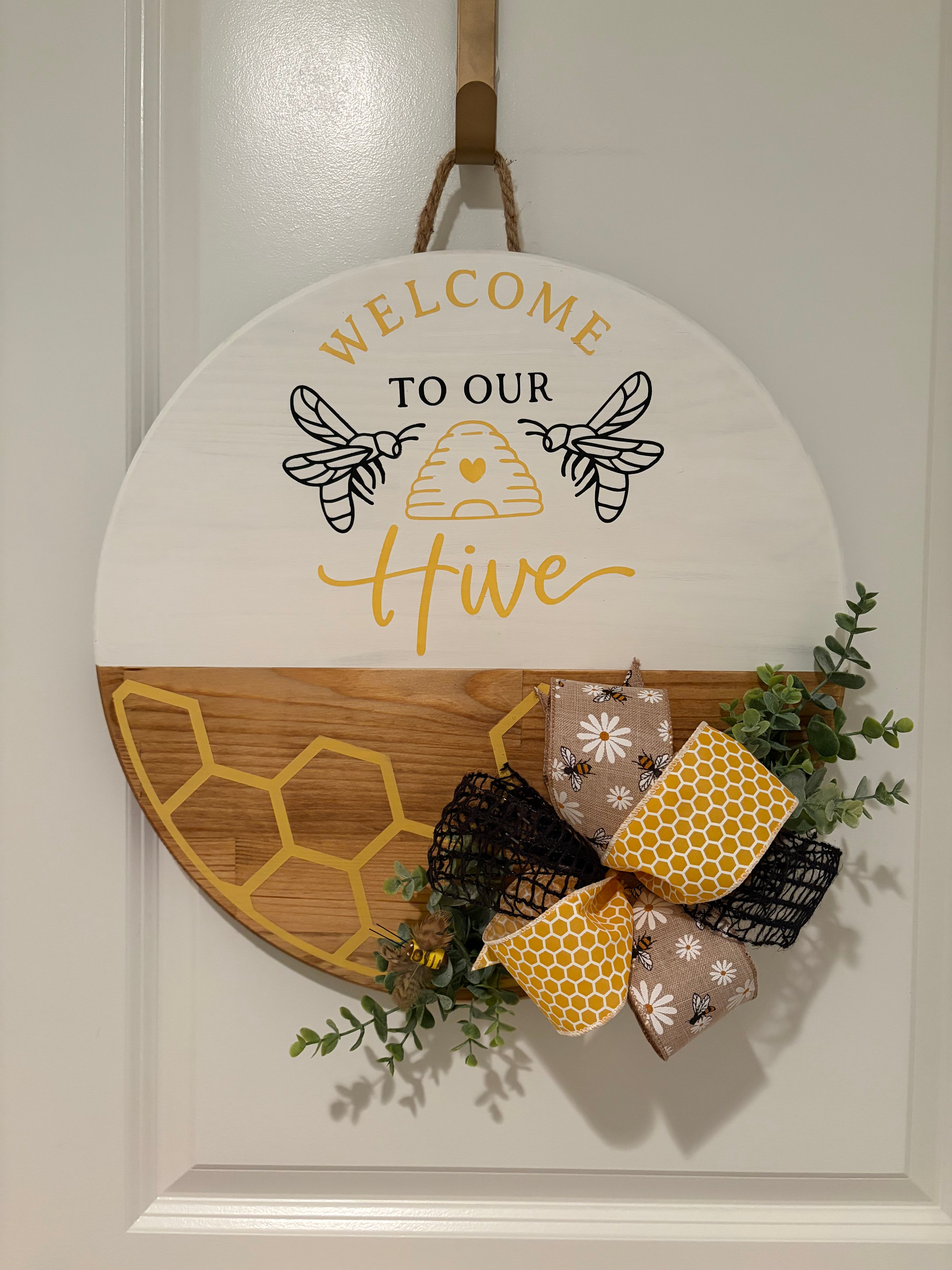 Door Hanger - Welcome To Our Hive with Bees