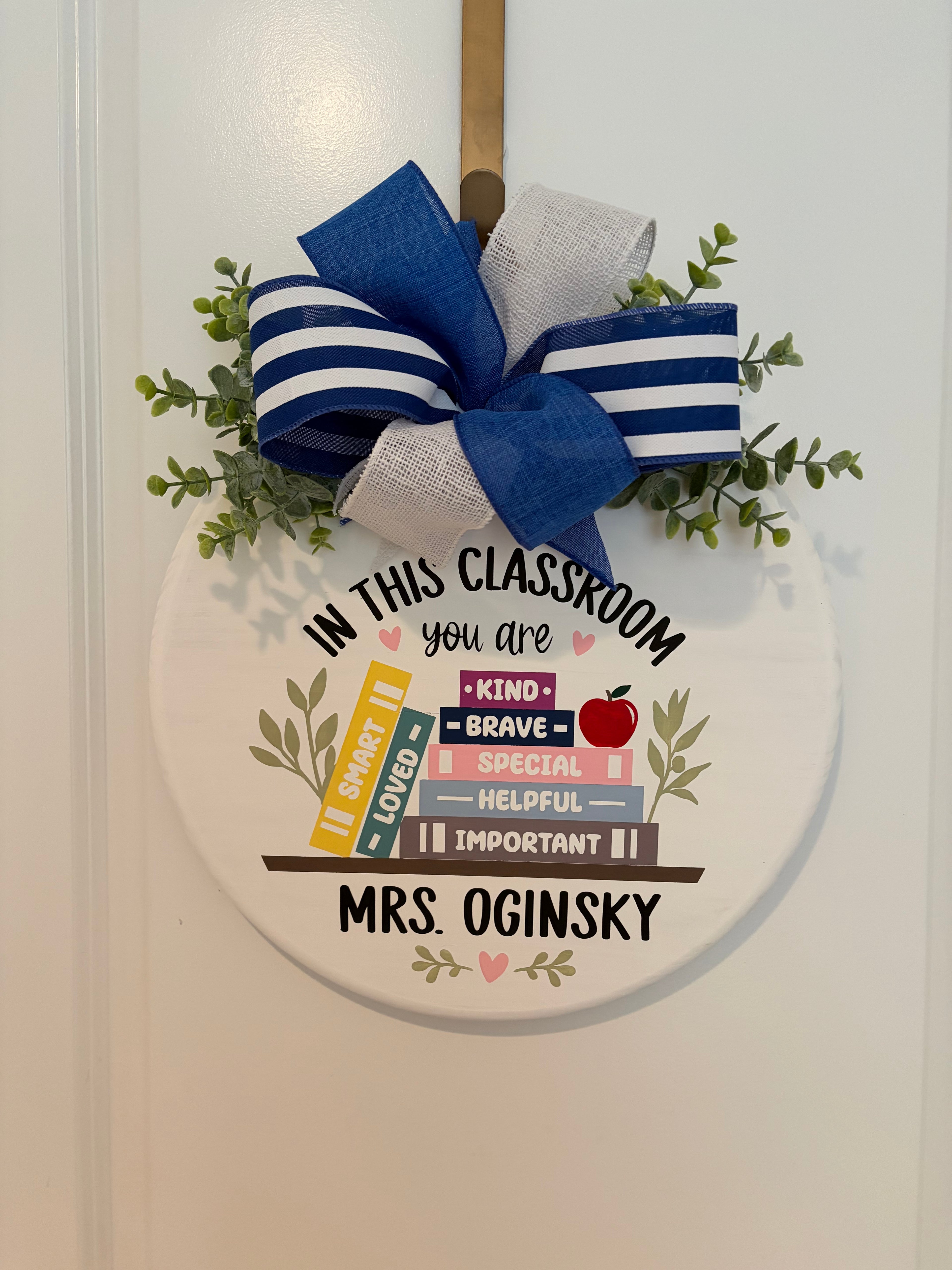 Personalized Teacher Welcome Sign