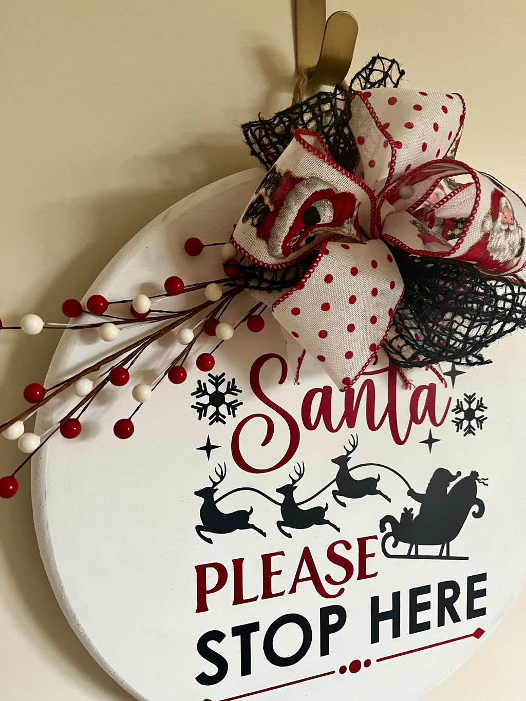 Door Hanger - Santa, Please Stop Here