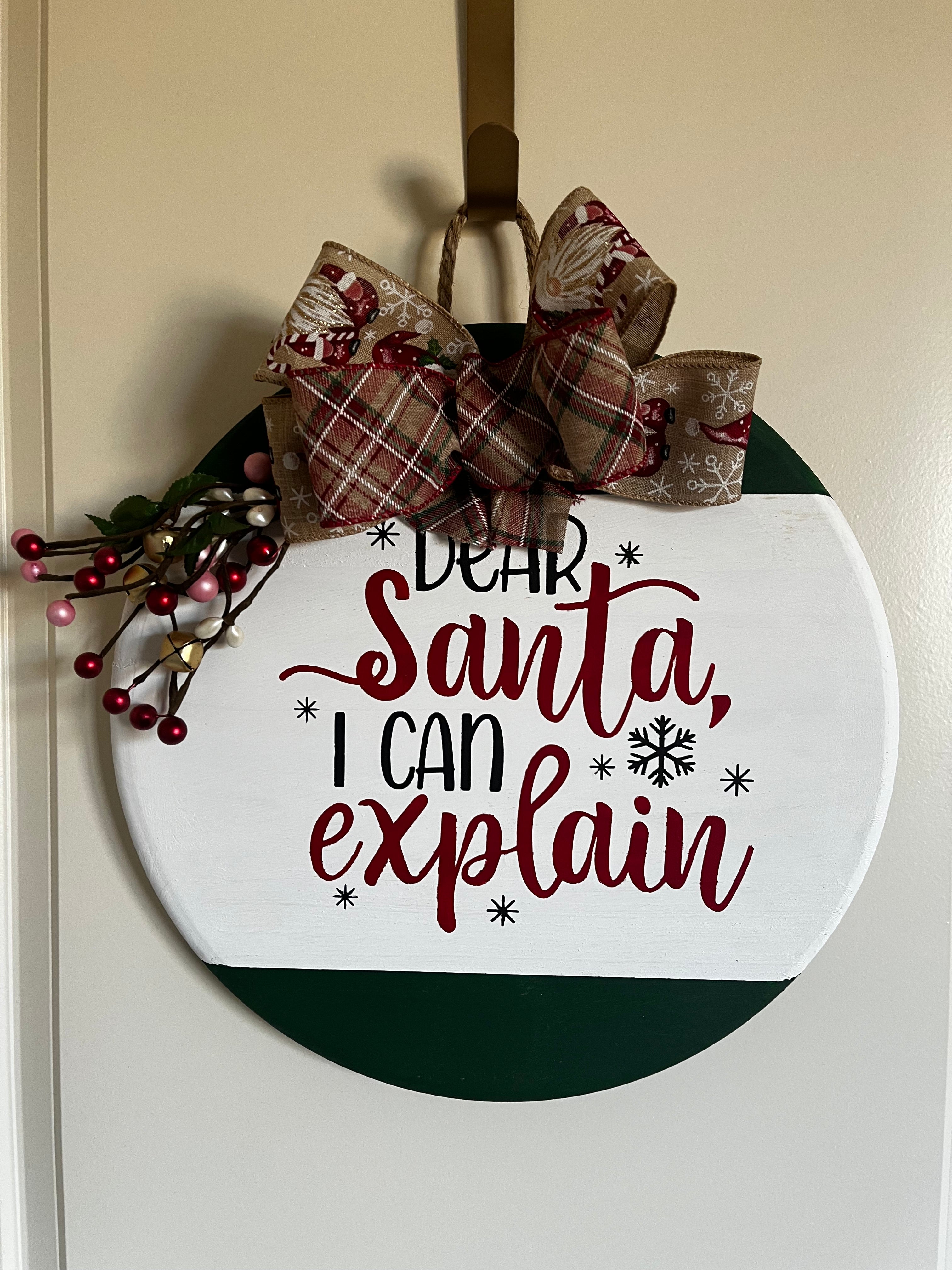 Door Hanger - Dear Santa, I can Explain