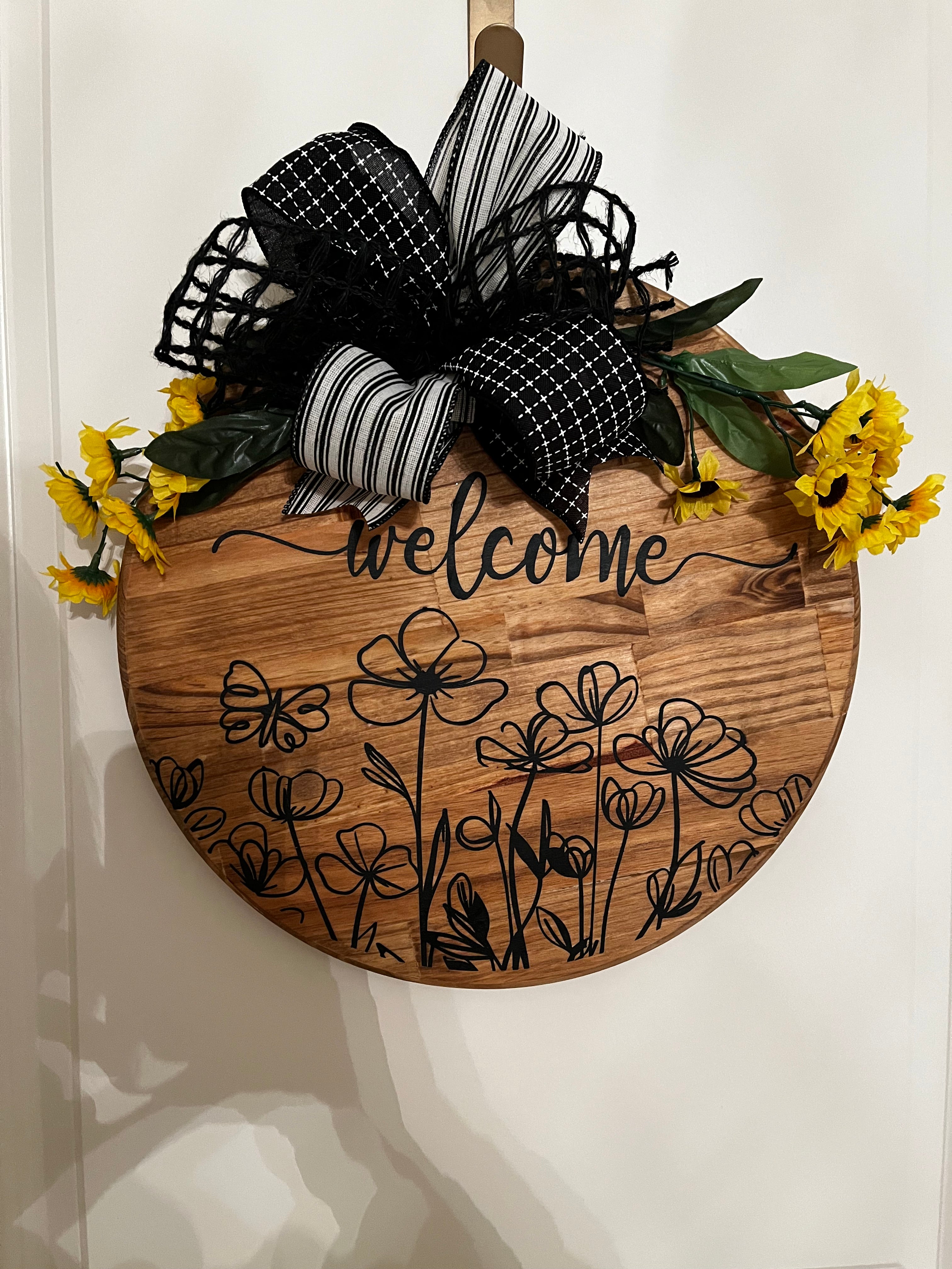 Door Hanger - Welcome w/Wildflowers