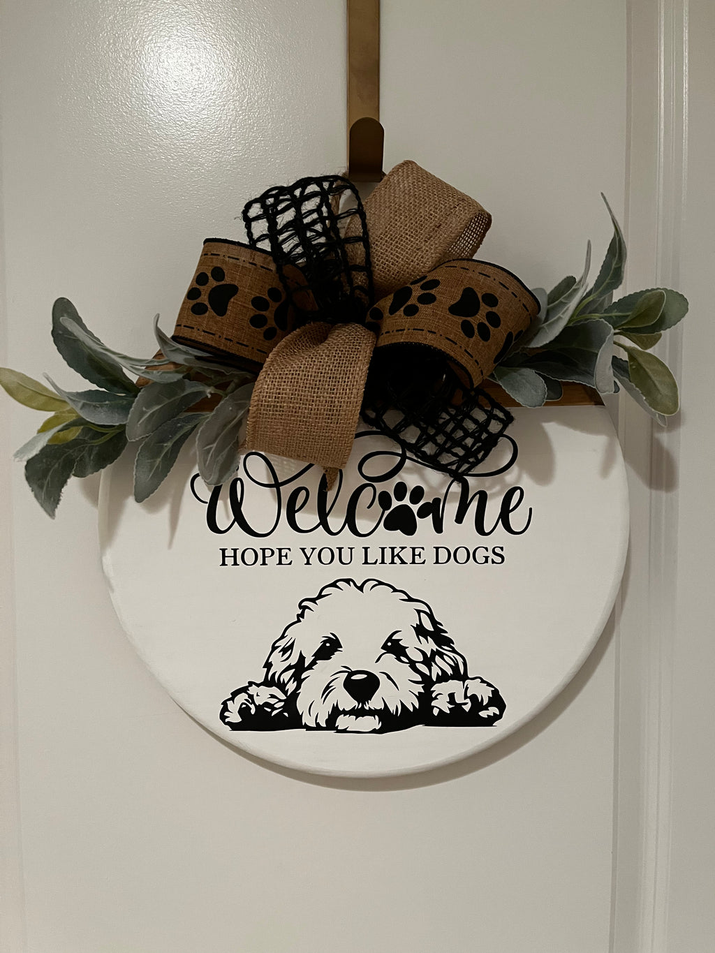 Door Hanger - Welcome Hope you Like Dogs - Doodle