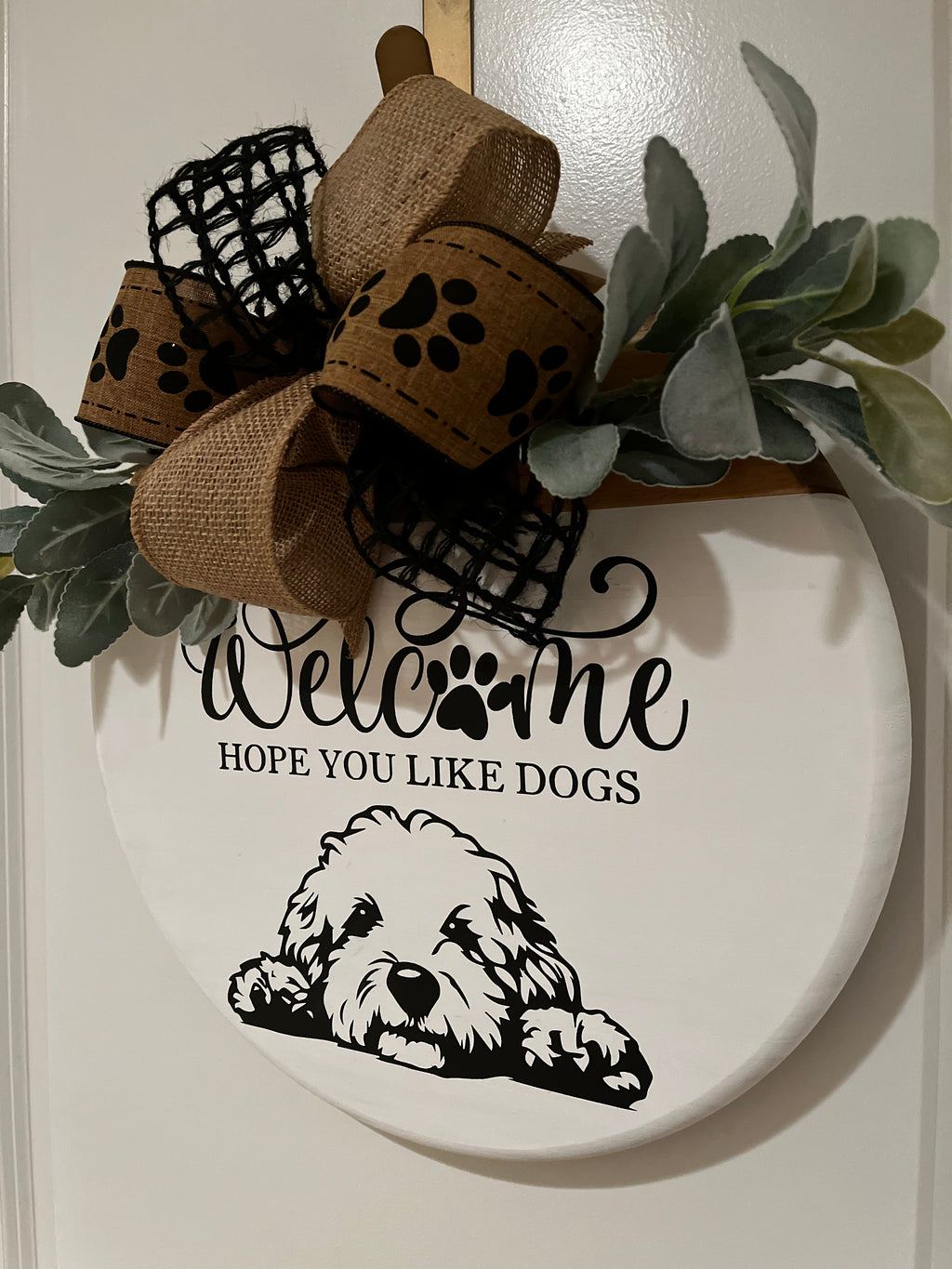 Door Hanger - Welcome Hope you Like Dogs - Doodle