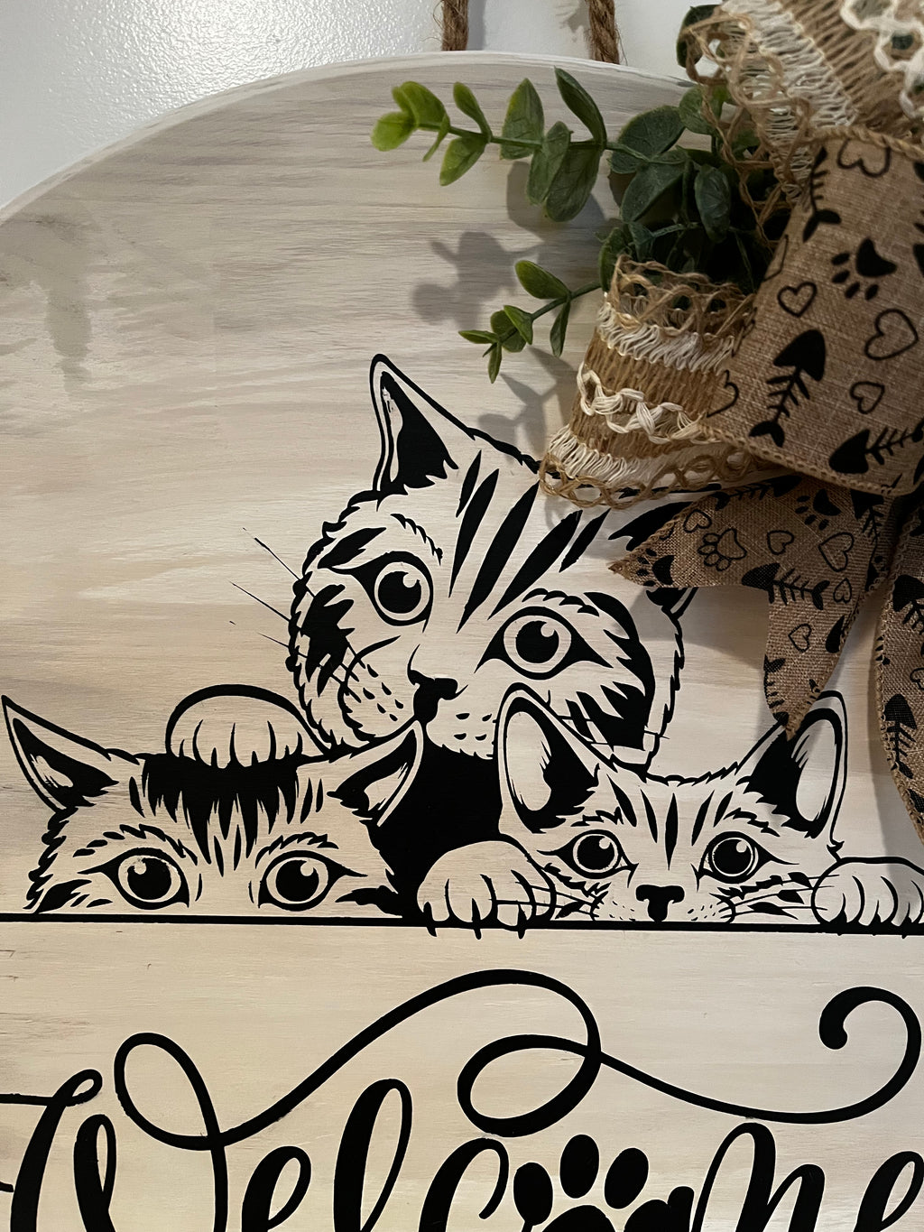 Door Hanger - Welcome Hope You Like Cats