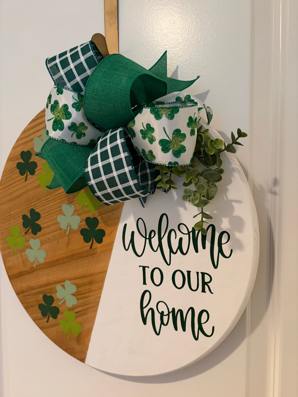 Door Hanger - Home Sweet Home With Shamrocks