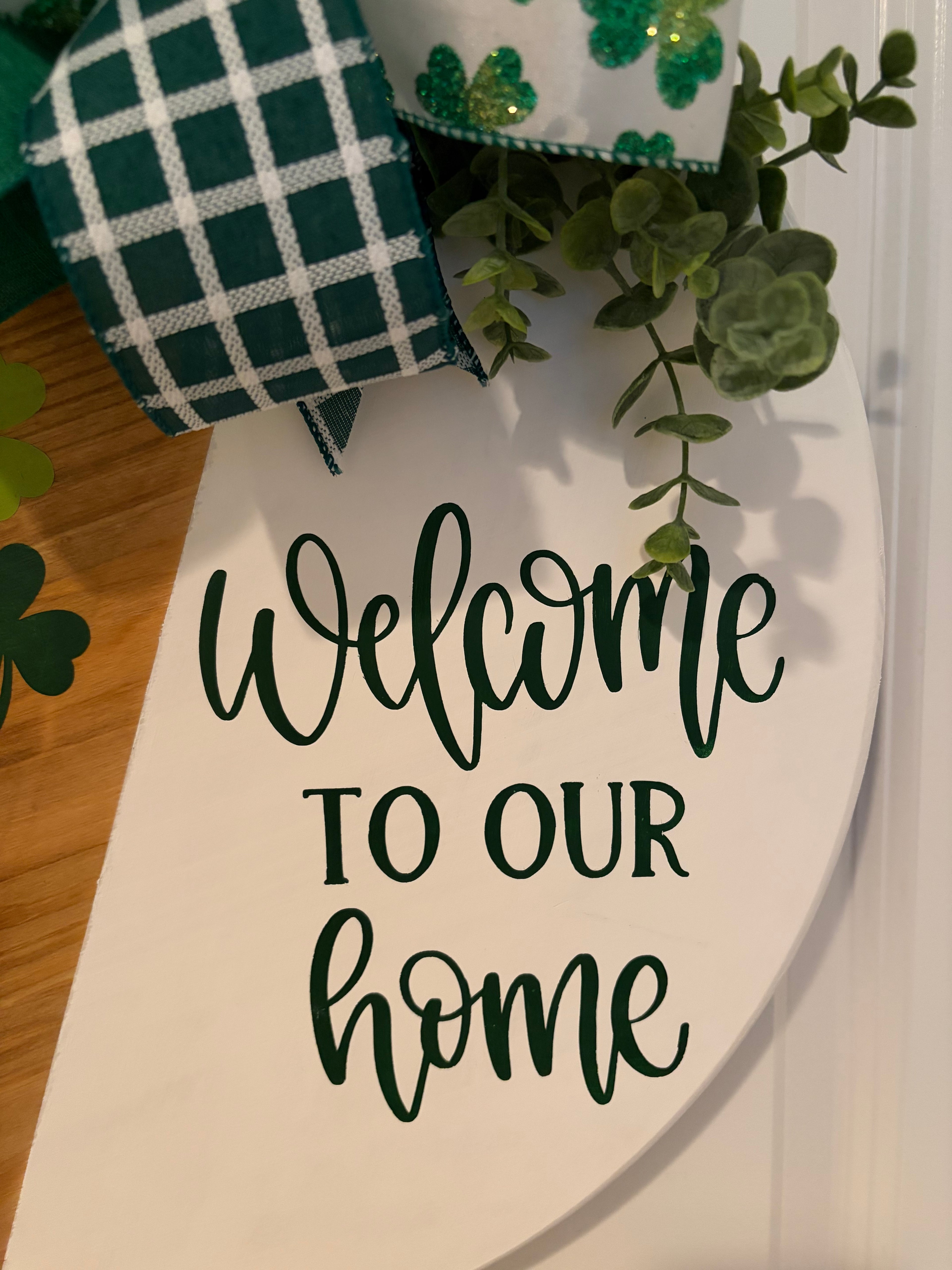 Door Hanger - Home Sweet Home With Shamrocks