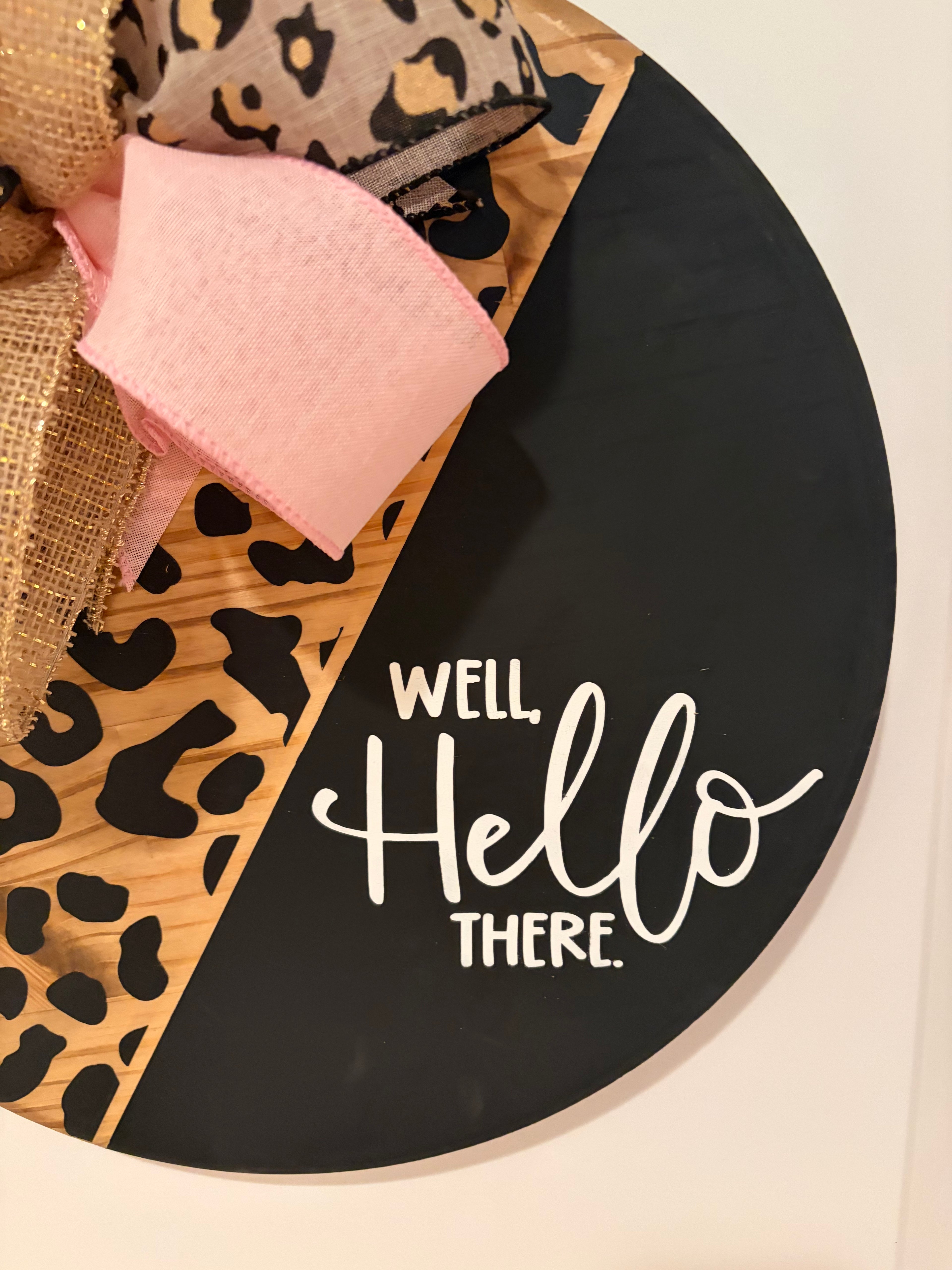 Door Hanger - Well Hello There - Leopard