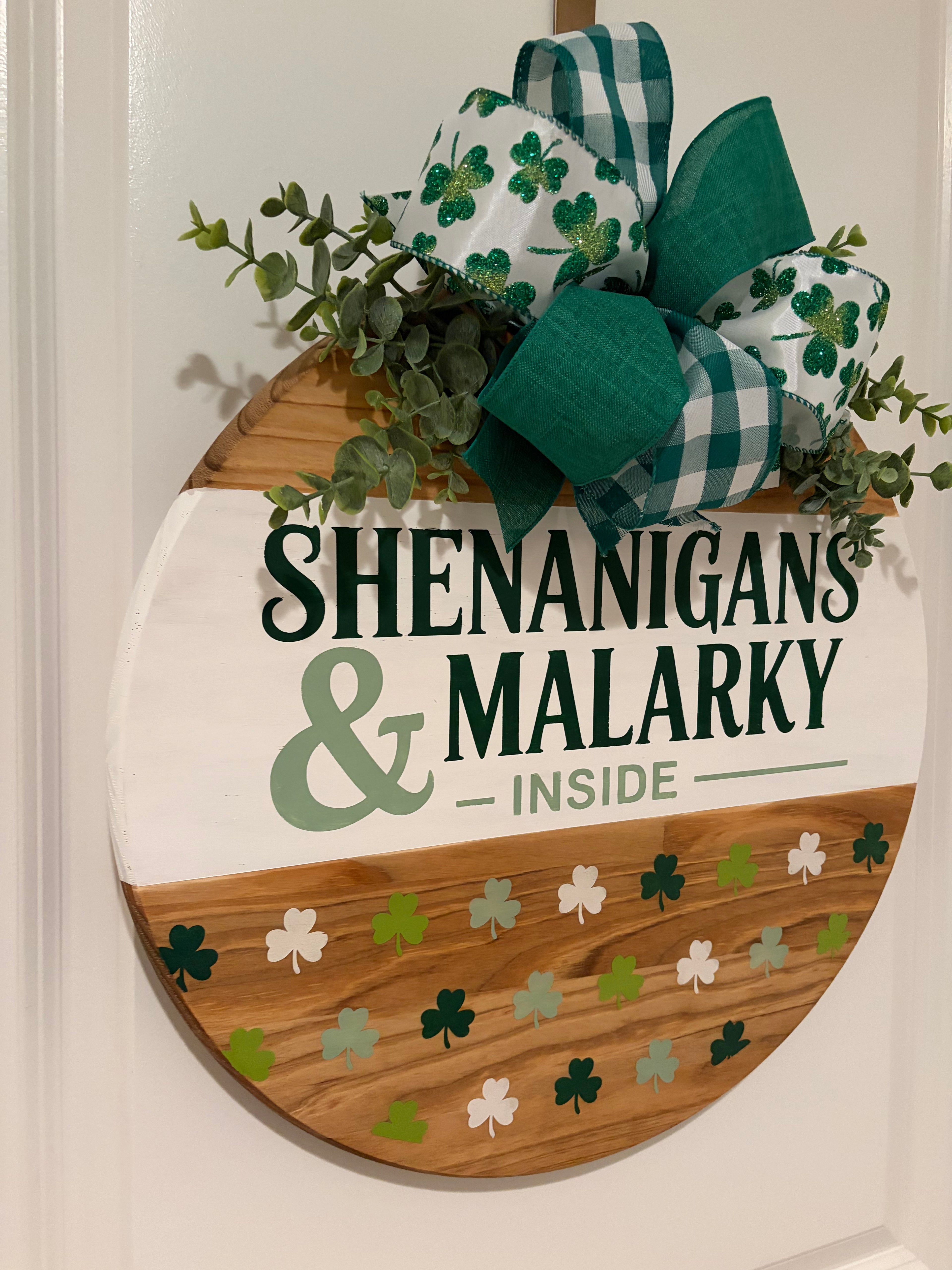 Door Hanger - Shenanigans and Malarky Inside