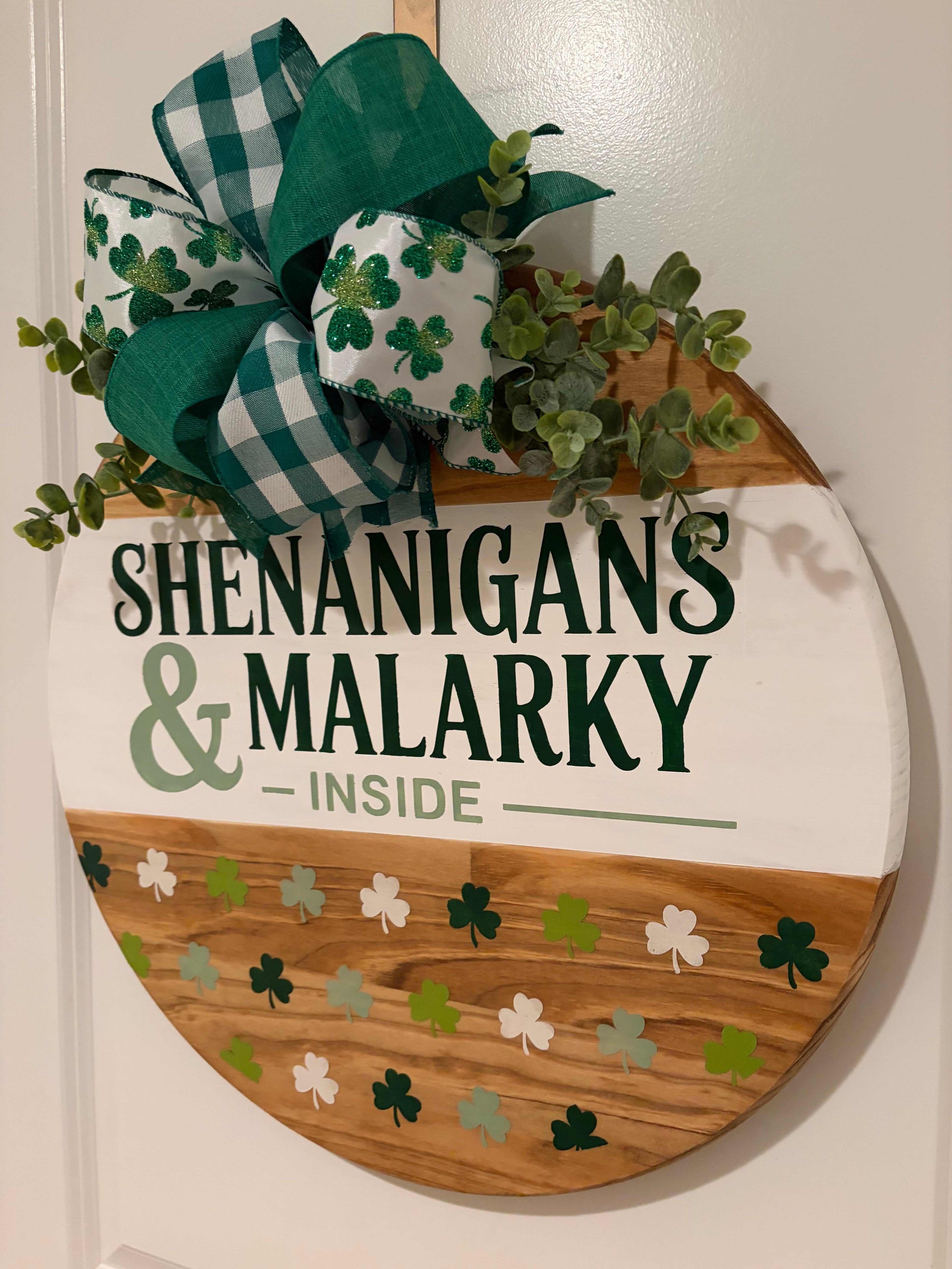 Door Hanger - Shenanigans and Malarky Inside